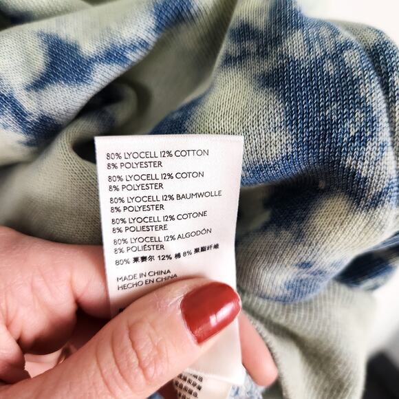 Free People We The Free True Blue Tie Dye Zip Up Crochet Jacket Medium - Picture 7 of 9